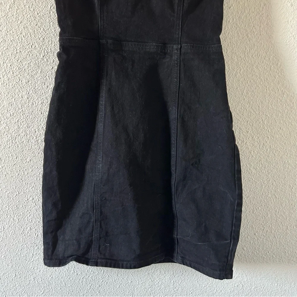 BDG Black Square Neck Denim Mini Dress